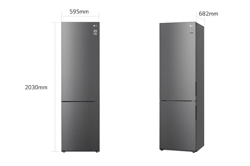 LG Frigorifero combinato | Classe D, 384L | Door & Linear Cooling, Fresh Converter, No frost | Grafite, GBP62DSSGC