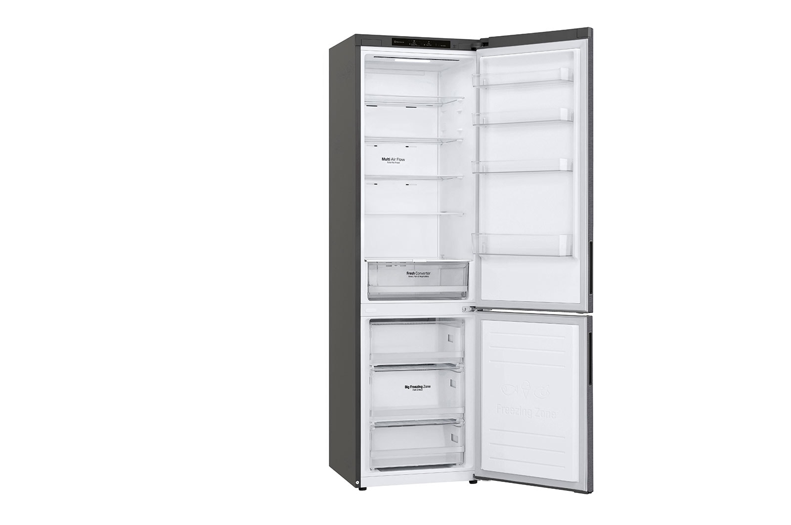 LG Frigorifero combinato | Classe D, 384L | Door & Linear Cooling, Fresh Converter, No frost | Grafite, GBP62DSSGC