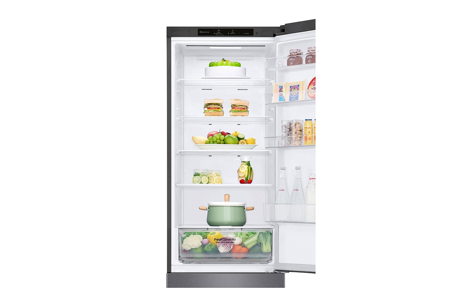 LG Frigorifero combinato | Classe D, 384L | Door & Linear Cooling, Fresh Converter, No frost | Grafite, GBP62DSSGC