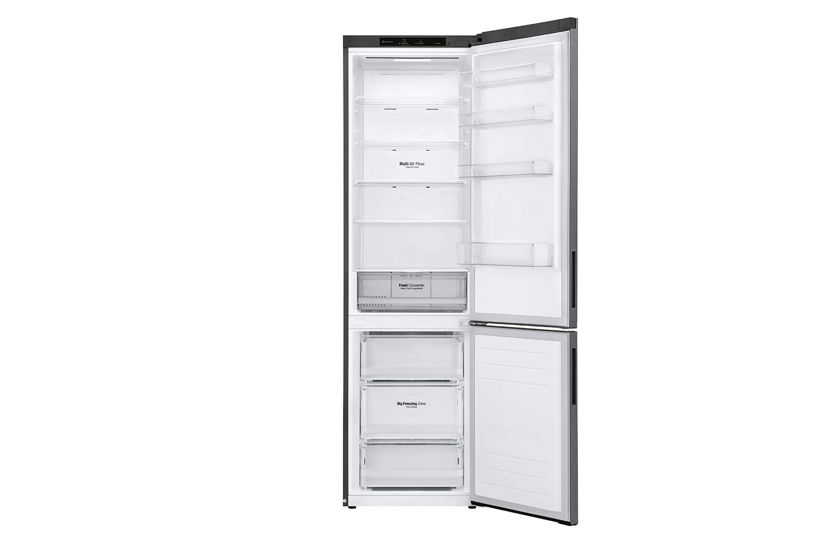 LG Frigorifero combinato | Classe D, 384L | Door & Linear Cooling, Fresh Converter, No frost | Grafite, GBP62DSSGC