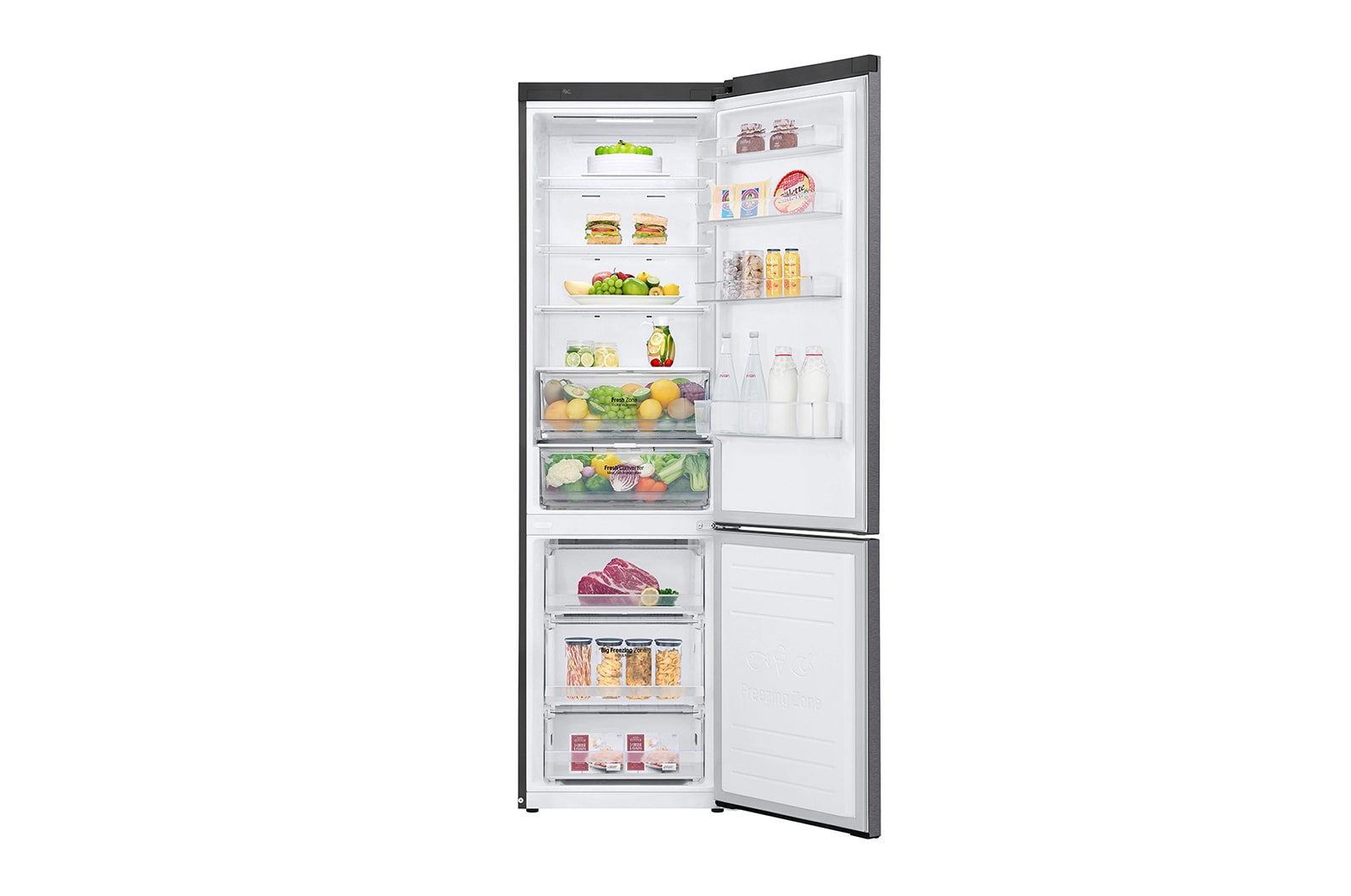LG Frigorifero Combinato Classe energetica D Maniglie integrate Display esterno LED, GBP62DSXXN