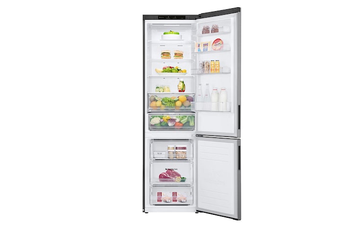 LG Frigorifero combinato | Classe A, 384L | Door & Linear Cooling, Fresh Converter, Compressore Lineare Inverter,No frost | Inox, GBP62PZNAC
