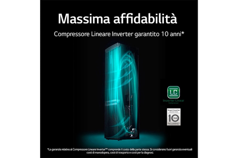 LG Frigorifero combinato | Classe B, 384L | Door & Linear Cooling, Fresh Converter, No frost | Inox, GBP62PZNBC