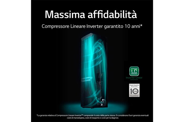 LG Frigorifero combinato | Classe B, 384L | Door & Linear Cooling, Fresh Converter, No frost | Inox, GBP62PZNBC