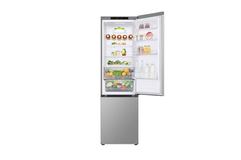 LG Frigorifero combinato | Classe D, 387L | Porte piatte, Door Cooling, Linear Cooling, Fresh Converter, Wine Rack | Argento, GBV3200DPY