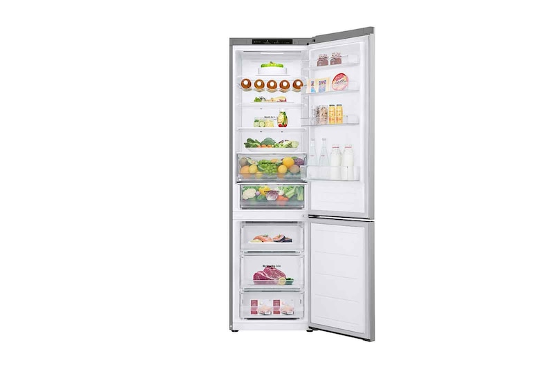 LG Frigorifero combinato | Classe D, 387L | Porte piatte, Door Cooling, Linear Cooling, Fresh Converter, Wine Rack | Argento, GBV3200DPY