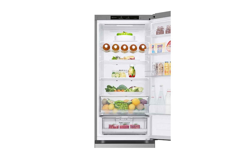 LG Frigorifero combinato | Classe D, 387L | Porte piatte, Door Cooling, Linear Cooling, Fresh Converter, Wine Rack | Argento, GBV3200DPY