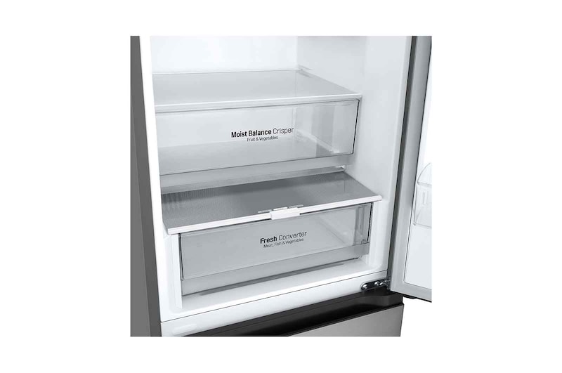 LG Frigorifero combinato | Classe D, 387L | Porte piatte, Door Cooling, Linear Cooling, Fresh Converter, Wine Rack | Argento, GBV3200DPY