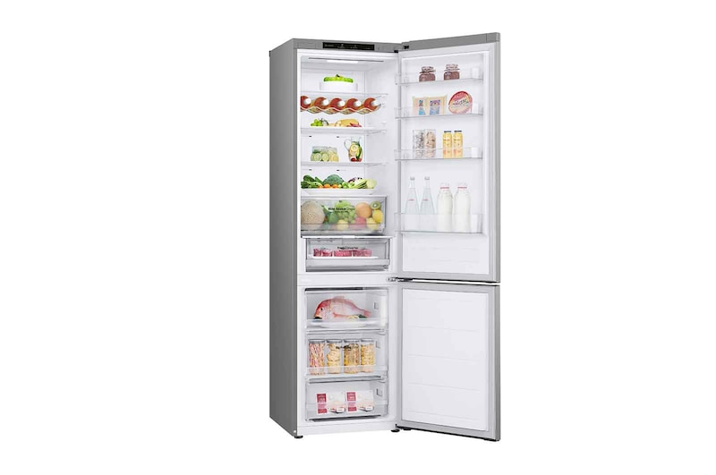 LG Frigorifero combinato | Classe D, 387L | Porte piatte, Door Cooling, Linear Cooling, Fresh Converter, Wine Rack | Argento, GBV3200DPY