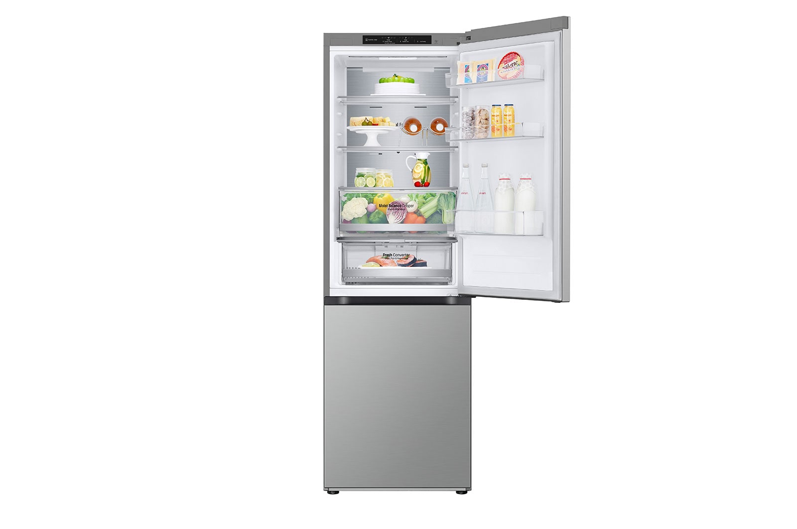 LG Frigorifero combinato | Classe D, 344L | Porte piatte, Metal Fresh, Door & Linear Cooling, Fresh Converter,Wine Rack | Argento, GBV5140DPY