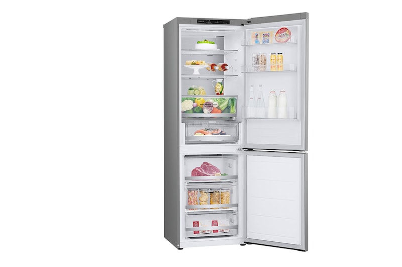 LG Frigorifero combinato | Classe D, 344L | Porte piatte, Metal Fresh, Door & Linear Cooling, Fresh Converter,Wine Rack | Argento, GBV5140DPY