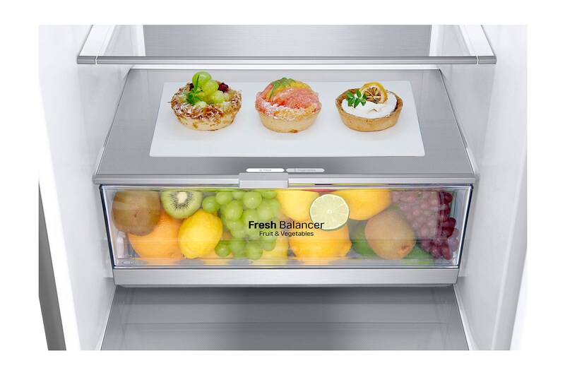 LG Frigorifero combinato | Classe C, 344L | Porte piatte, Metal Fresh, Door&Linear Cooling, Fresh Balancer & Converter | Argento, GBV7180CPY