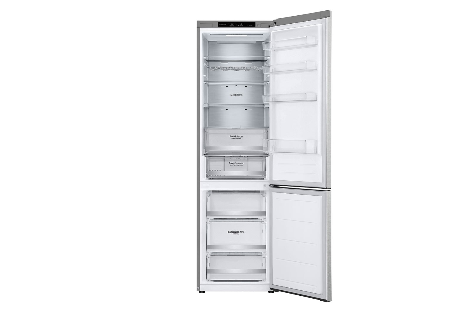 LG Frigorifero combinato | Classe C, 387L | Porte piatte, Metal Fresh, Door&Linear Cooling, Fresh Balancer & Converter | Acciaio, GBV7280CMB