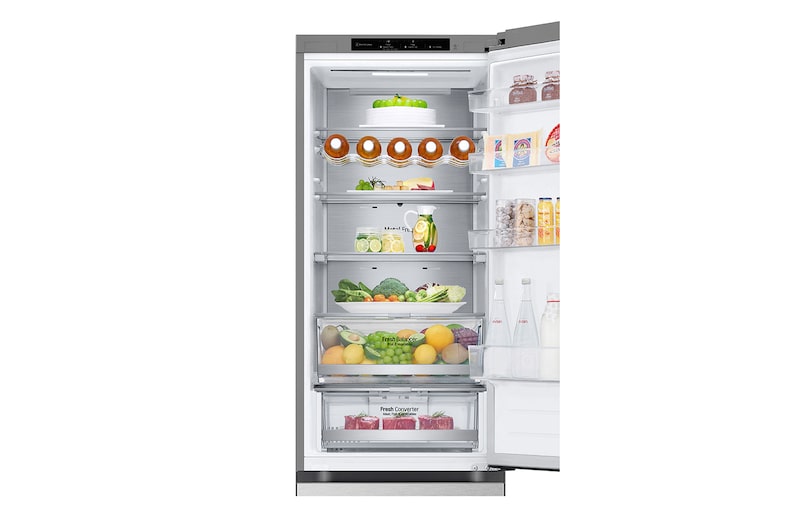 LG Frigorifero combinato | Classe D, 387L | Porte piatte, Metal Fresh, Door&Linear Cooling, Fresh Balancer & Converter | Acciaio, GBV7280DMB