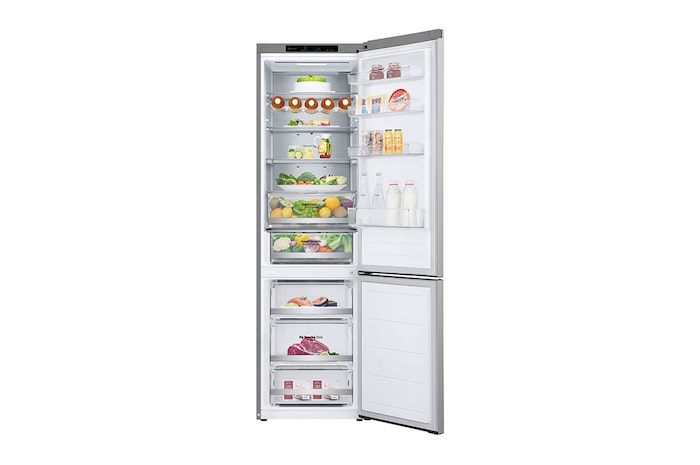LG Frigorifero combinato | Classe D, 387L | Porte piatte, Metal Fresh, Door&Linear Cooling, Fresh Balancer & Converter | Argento, GBV7280DPY