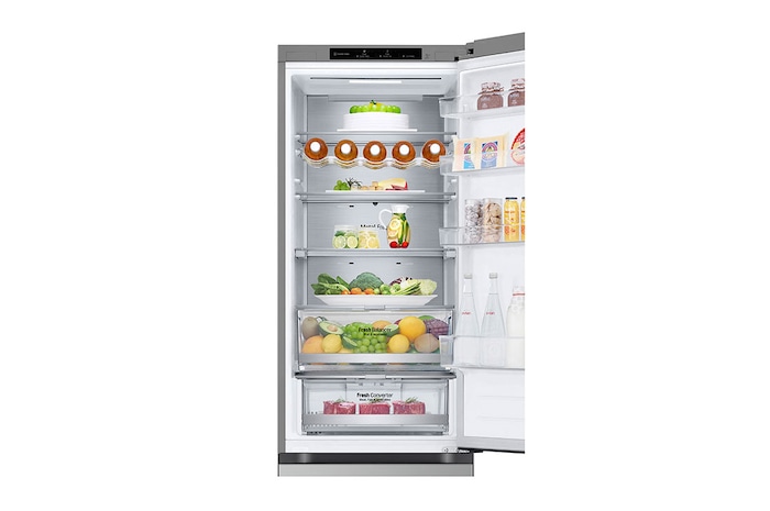 LG Frigorifero combinato | Classe D, 387L | Porte piatte, Metal Fresh, Door&Linear Cooling, Fresh Balancer & Converter | Argento, GBV7280DPY