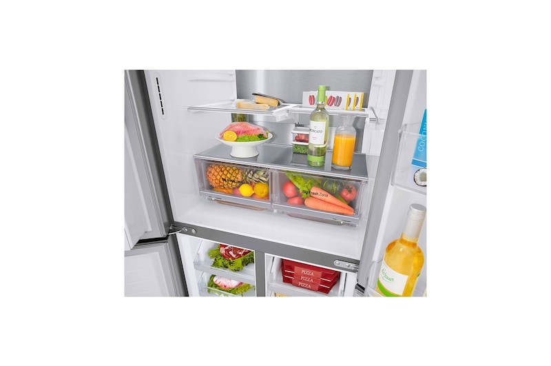 LG Frigorifero Multidoor Slim | Classe F, 506L | Wi-Fi, Dispenser con allaccio, UVnano, Door & Linear Cooling, No frost | Inox, GML844PZ6F