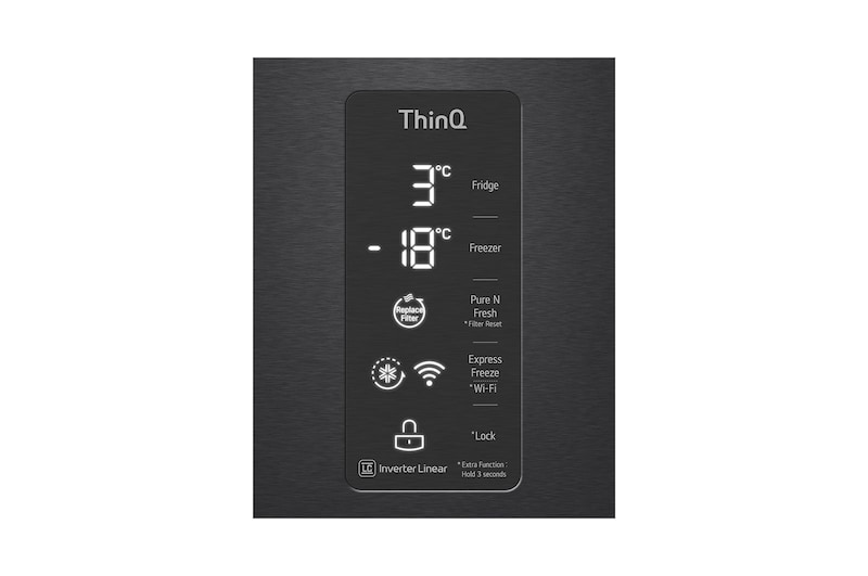 LG Frigorifero Multidoor Slim InstaView Door-in-Door | Classe E, 530L | Wi-Fi, Door & Linear Cooling, No frost | Nero, GMQ844MC5E