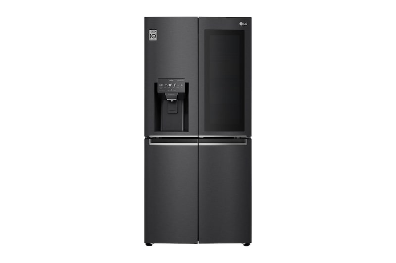 LG Frigorifero Multidoor Slim InstaView Door-in-Door | Classe F, 508L | Wi-Fi, Dispenser con allaccio, UVnano, No frost | Nero, GMX844MC6F