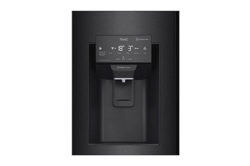 LG Frigorifero Multidoor Slim InstaView Door-in-Door | Classe F, 508L | Wi-Fi, Dispenser con allaccio, UVnano, No frost | Nero, GMX844MC6F
