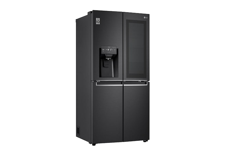 LG Frigorifero Multidoor Slim InstaView Door-in-Door | Classe F, 508L | Wi-Fi, Dispenser con allaccio, UVnano, No frost | Nero, GMX844MC6F