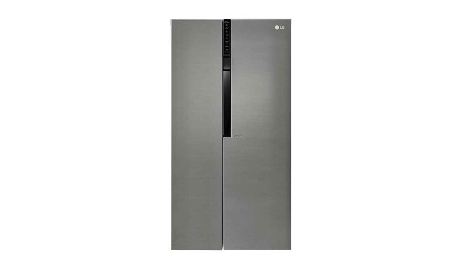 Vista frontale di LG Frigorifero Side by Side, Total No Frost, Display esterno LED GSB360BASZ