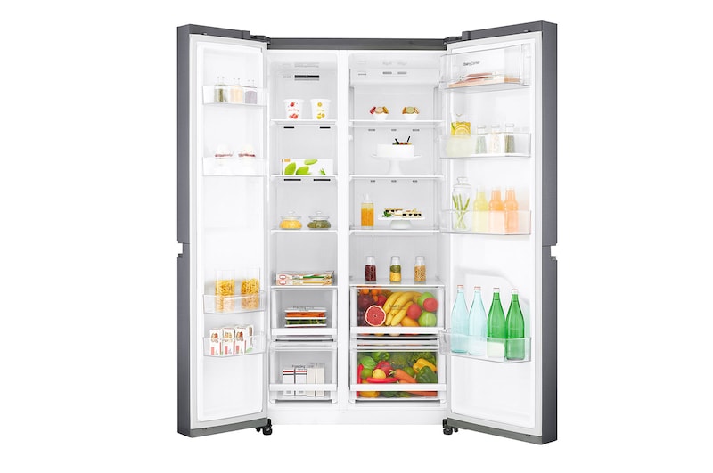 LG Frigorifero Side-By-Side Classe energetica F Display esterno LED, GSB470BASZ