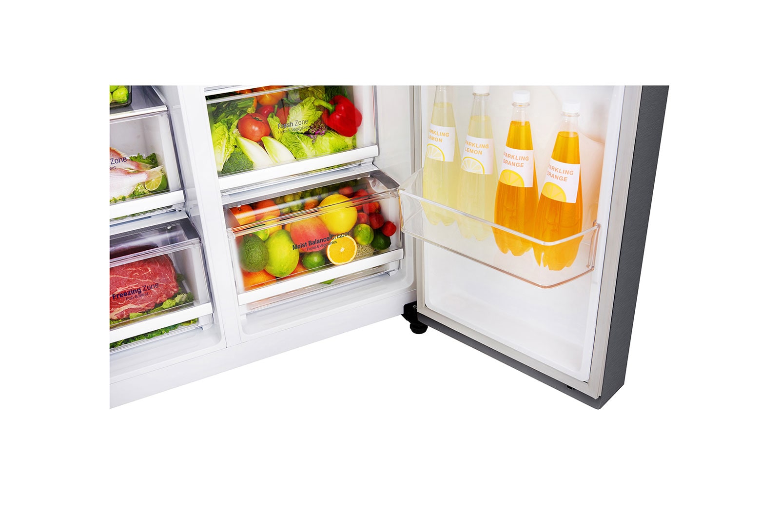 LG Frigorifero Side-By-Side Classe energetica F Display esterno LED, GSB470BASZ