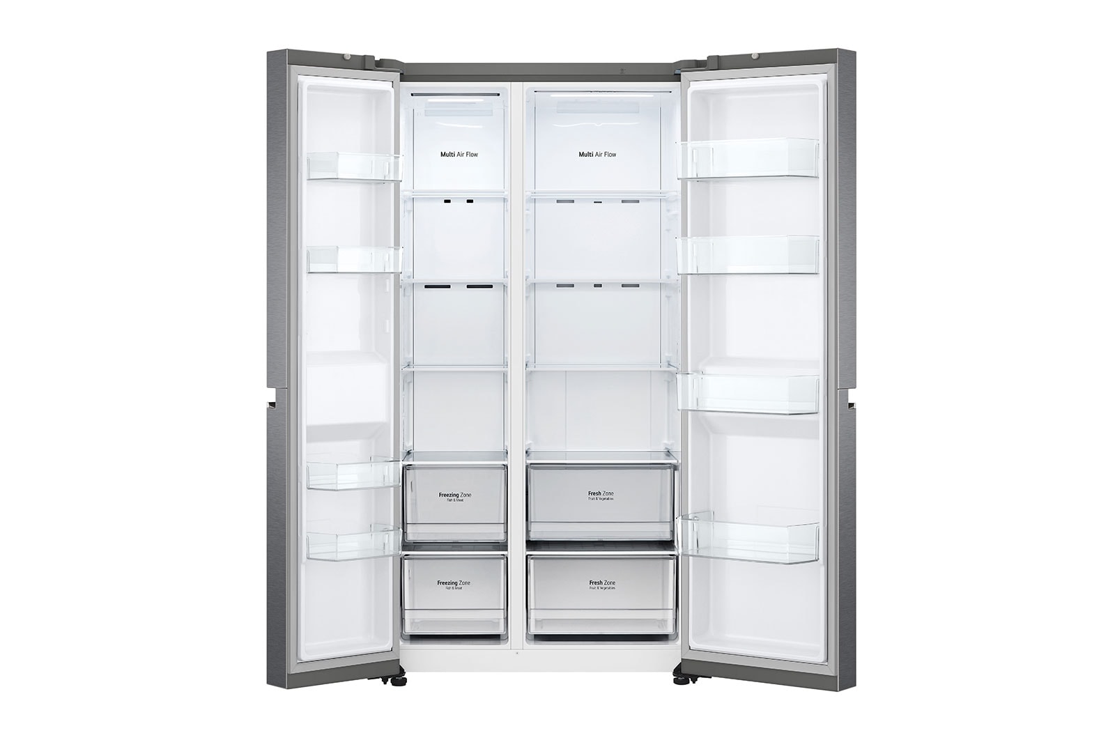 LG Frigorifero Side-by-Side | Classe F, 655L | Door & Linear Cooling, No frost, Compressore Smart Inverter | Grafite, GSBV70DSTM