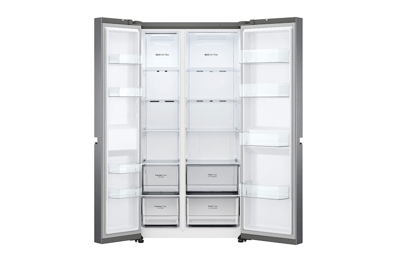 LG Frigorifero Side-by-Side | Classe F, 655L | Door & Linear Cooling, No frost, Compressore Smart Inverter | Grafite, GSBV70DSTM