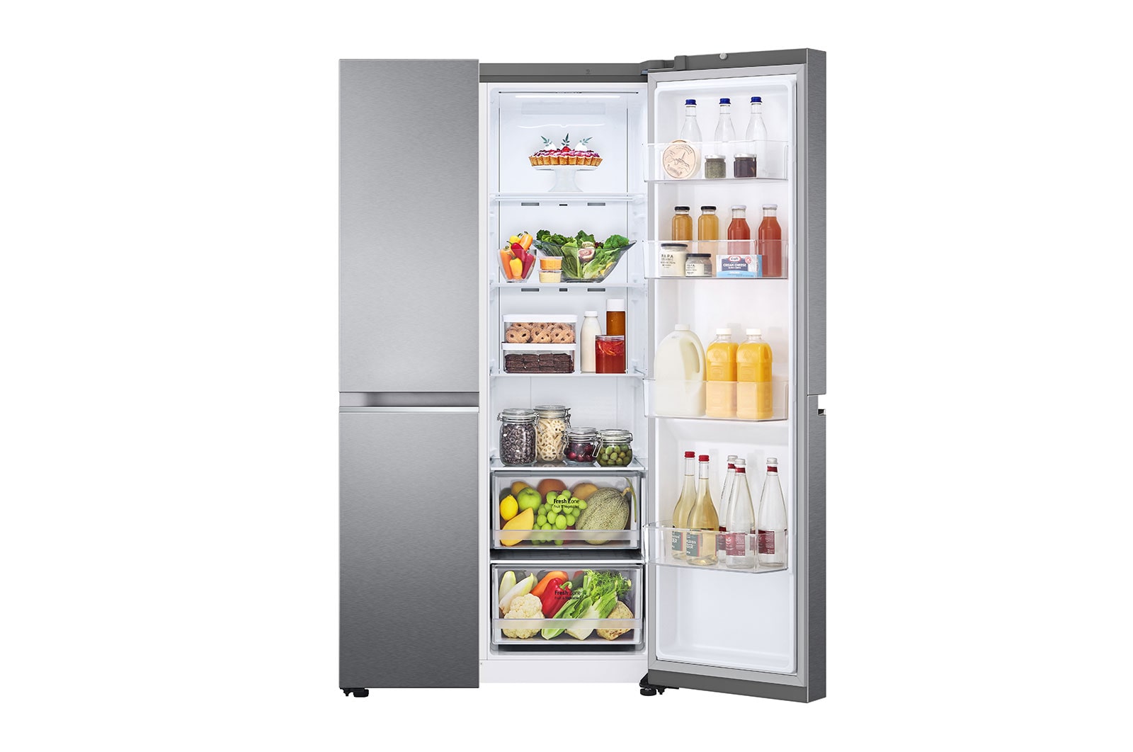 LG Frigorifero Side-by-Side | Classe F, 655L | Door & Linear Cooling, No frost, Compressore Smart Inverter | Grafite, GSBV70DSTM