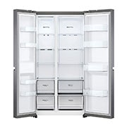 LG Frigorifero Side-by-Side | Classe F, 655L | Door & Linear Cooling, No frost, Compressore Smart Inverter | Inox, GSBV70PZTM