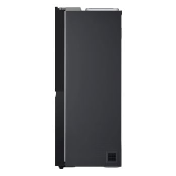 Vista laterale con finitura grigio metallizzato del Frigorifero Side-by-Side LG GSGV81EPLL