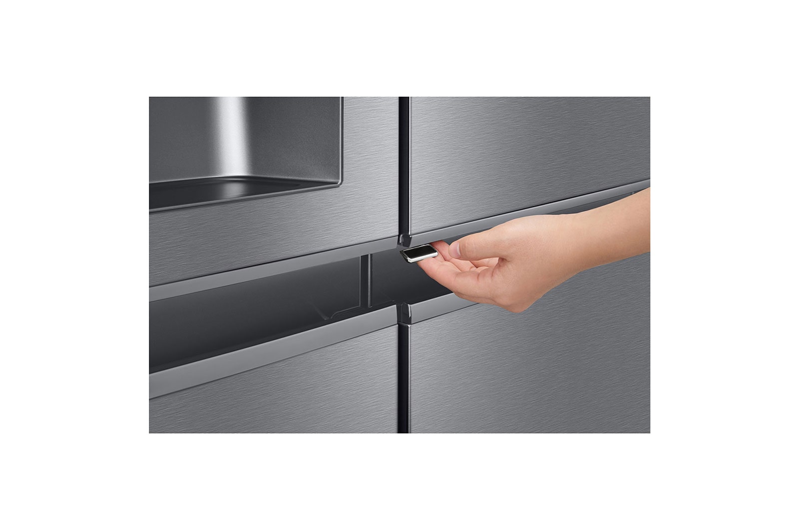 LG Frigorifero Side-by-Side Door-in-Door | Classe F, 634L | Dispenser senza allaccio, No frost, Compressore Lineare | Grigio, GSJV31DSXF