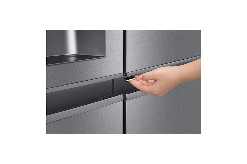LG Frigorifero Side-by-Side Door-in-Door | Classe F, 634L | Dispenser senza allaccio, No frost, Compressore Lineare | Grigio, GSJV31DSXF