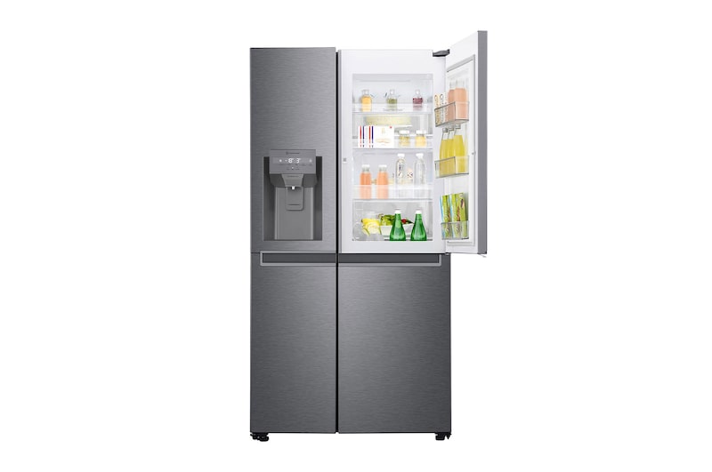 LG Frigorifero Side-by-Side Door-in-Door | Classe F, 634L | Dispenser senza allaccio, No frost, Compressore Lineare | Grigio, GSJV31DSXF