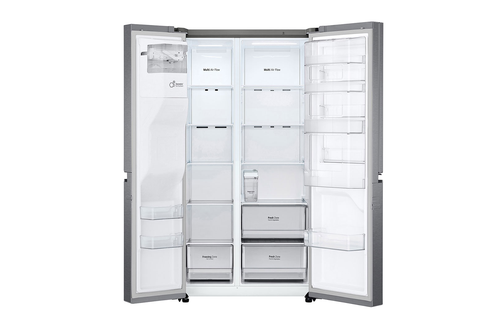 LG Frigorifero Side-by-Side Door-in-Door | Classe F, 634L | Dispenser senza allaccio, No frost, Compressore Lineare | Grigio, GSJV31DSXF