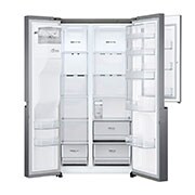 LG Frigorifero Side-by-Side Door-in-Door | Classe F, 634L | Dispenser senza allaccio, No frost, Compressore Lineare | Grigio, GSJV31DSXF
