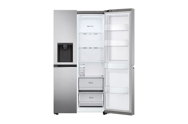 LG Frigorifero Side-by-Side Door-in-Door | Classe F, 635L | Wi-Fi, Dispenser senza allaccio, No frost | Inox, GSJV71PZTF