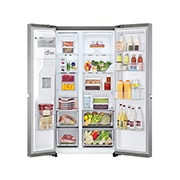 LG Frigorifero Side-by-Side Door-in-Door | Classe F, 635L | Wi-Fi, Dispenser senza allaccio, No frost | Inox, GSJV71PZTF