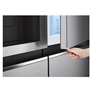 LG Frigorifero Side-by-Side Door-in-Door | Classe F, 635L | Wi-Fi, Dispenser senza allaccio, No frost | Inox, GSJV71PZTF
