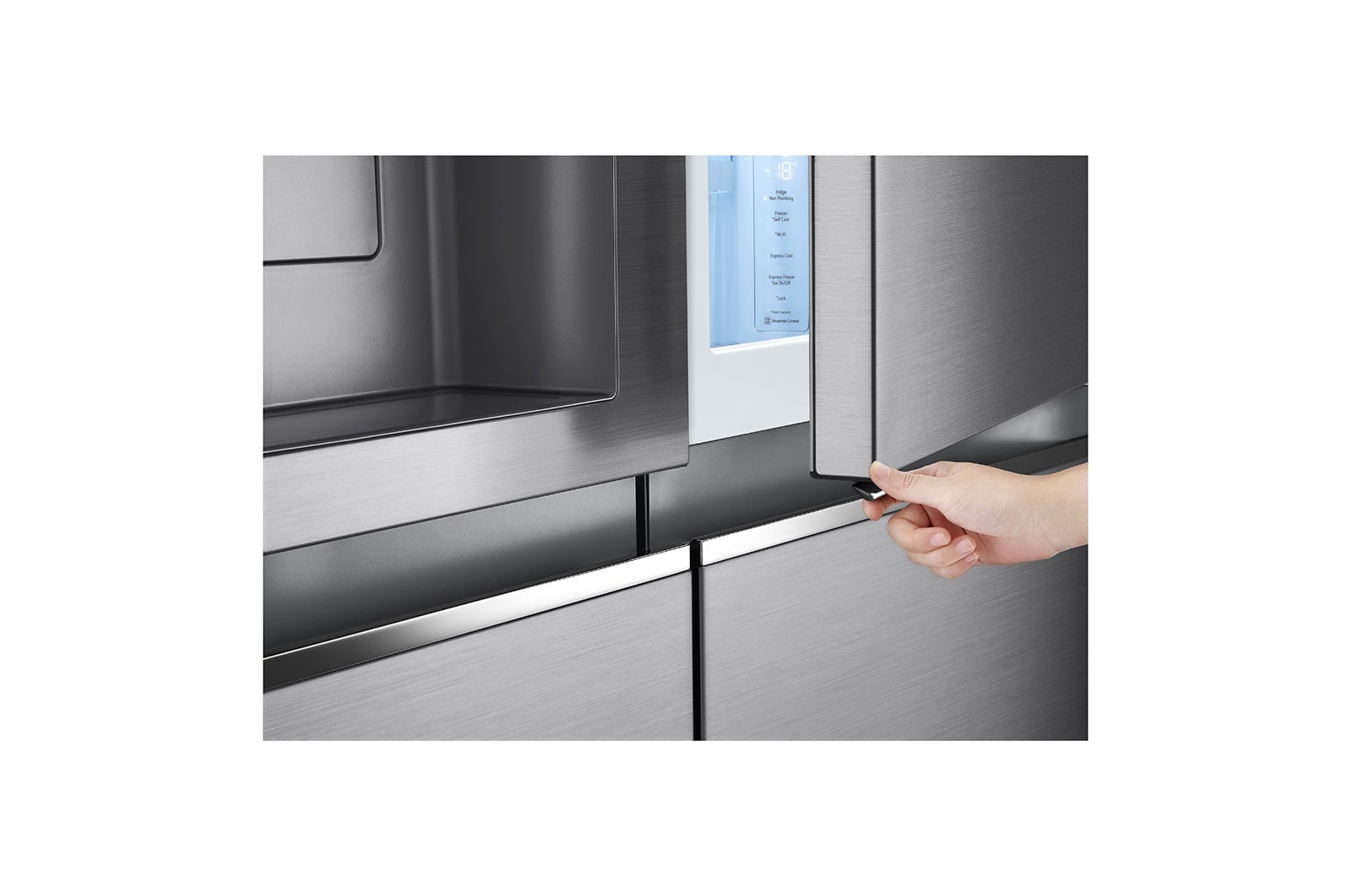 LG Frigorifero Side-by-Side Door-in-Door | Classe E, 635L | Wi-Fi, Dispenser senza allaccio, UVnano, No frost | Inox, GSJV91PZAE