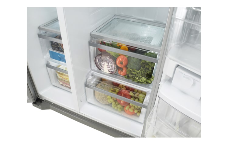 LG Frigorifero Side-by-Side Total No Frost in  con il 20% di risparmio energetico e Compressore Lineare Inverter garantito 10 anni., GSL325PZCV
