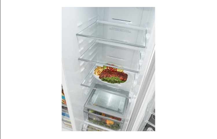 LG Frigorifero Side-by-Side Total No Frost in  con il 20% di risparmio energetico e Compressore Lineare Inverter garantito 10 anni., GSL325PZCV