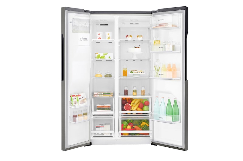 LG Frigorifero Side-By-Side Classe energetica F Allaccio rete idrica Display esterno LED, GSL360ICEZ