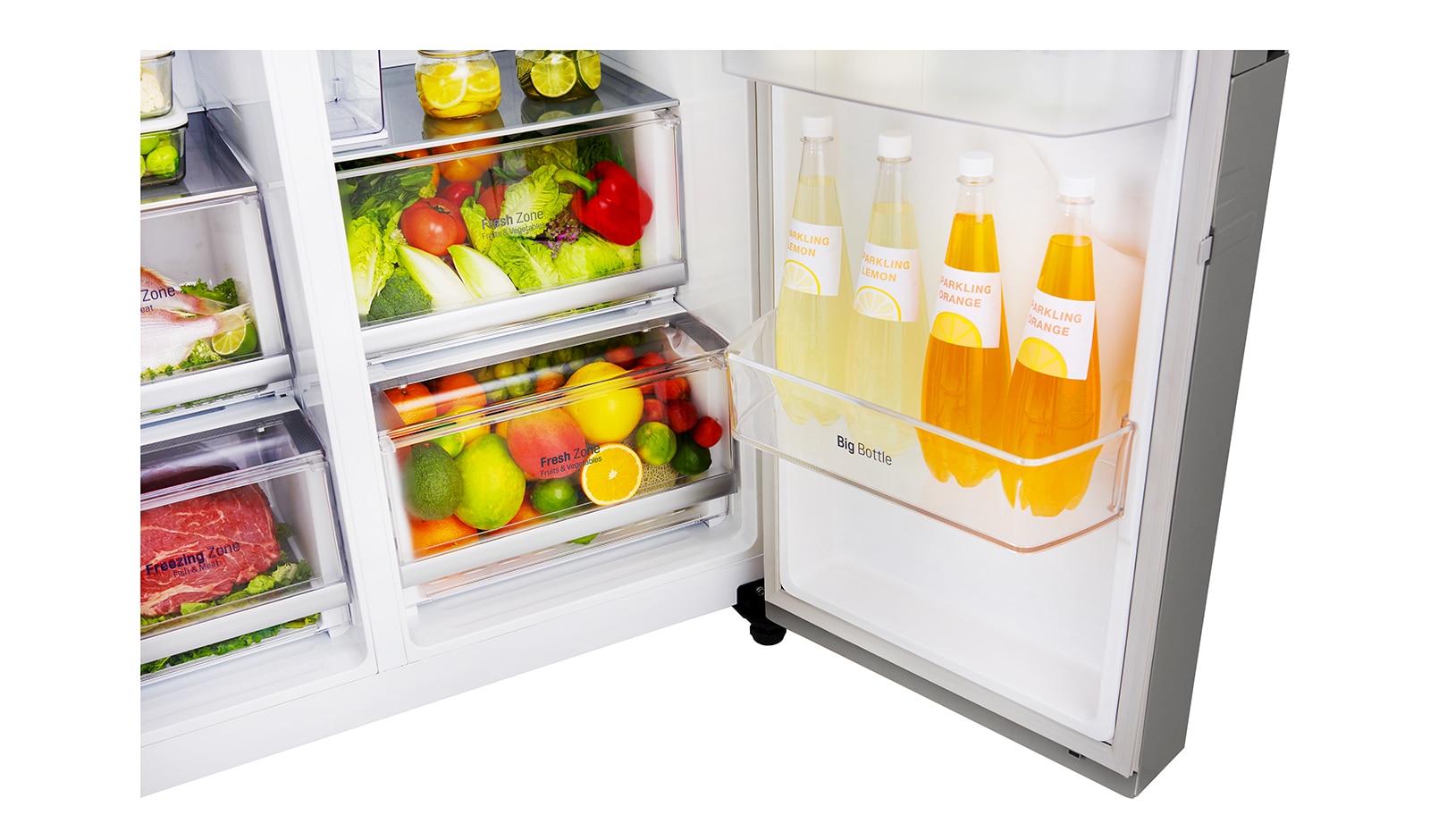 LG Frigorifero Side-By-Side Mega capacità Classe energetica F Allaccio rete idrica, GSL760PZXV