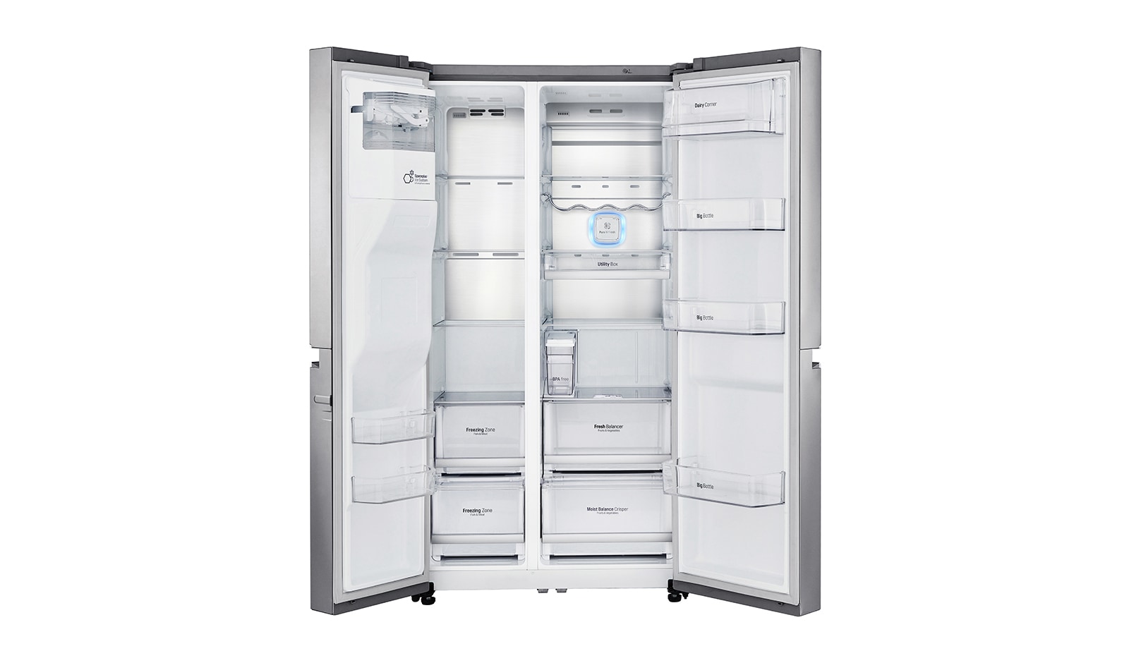 LG Frigorifero Side-By-Side Centum System™ Classe energetica A+++ -10% No allaccio rete idrica, GSL961NEAX