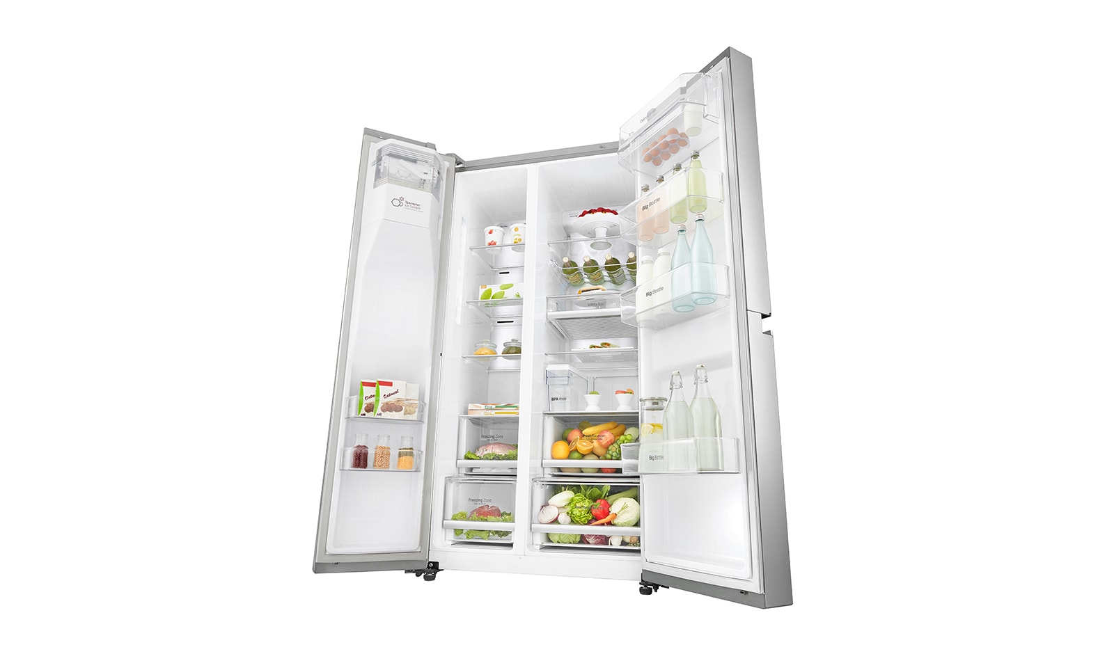 LG Frigorifero Side-By-Side Centum System™ Classe energetica A+++ -10% No allaccio rete idrica, GSL961NEAX