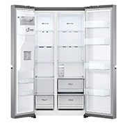 LG Frigorifero Side-by-Side | Classe F, 635L | No frost con Multi Air Flow, Dispenser senza allaccio | Inox, GSLV51PZXM