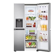 LG Frigorifero Side-by-Side | Classe F, 635L | No frost con Multi Air Flow, Dispenser senza allaccio | Inox, GSLV51PZXM